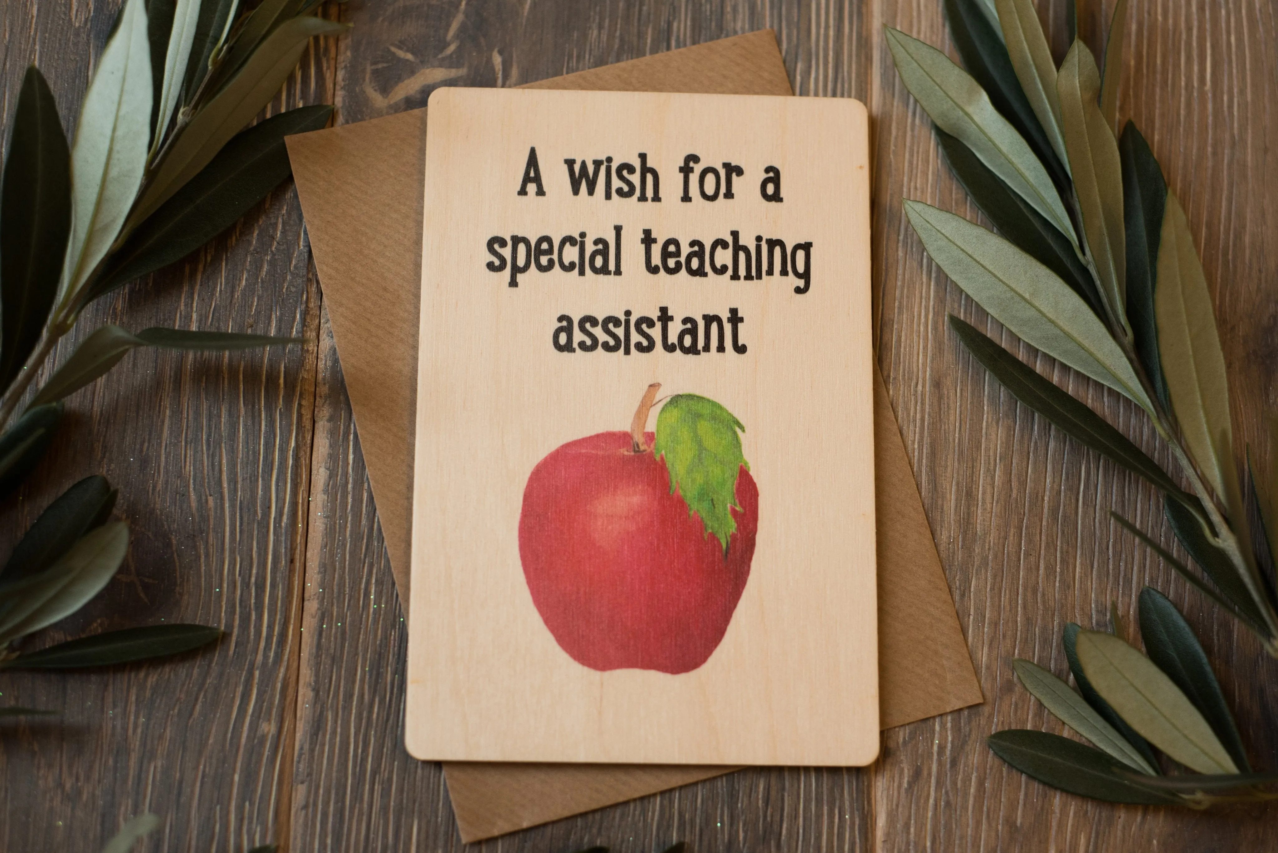 Wooden Wish Bracelet - Teaching Assistant Wish Apple